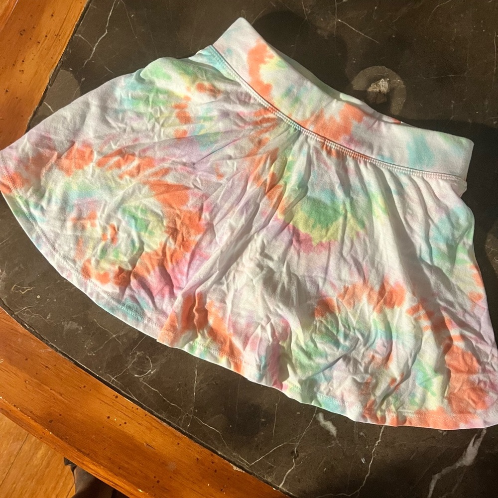 Girls tye dye skirt with shorts
